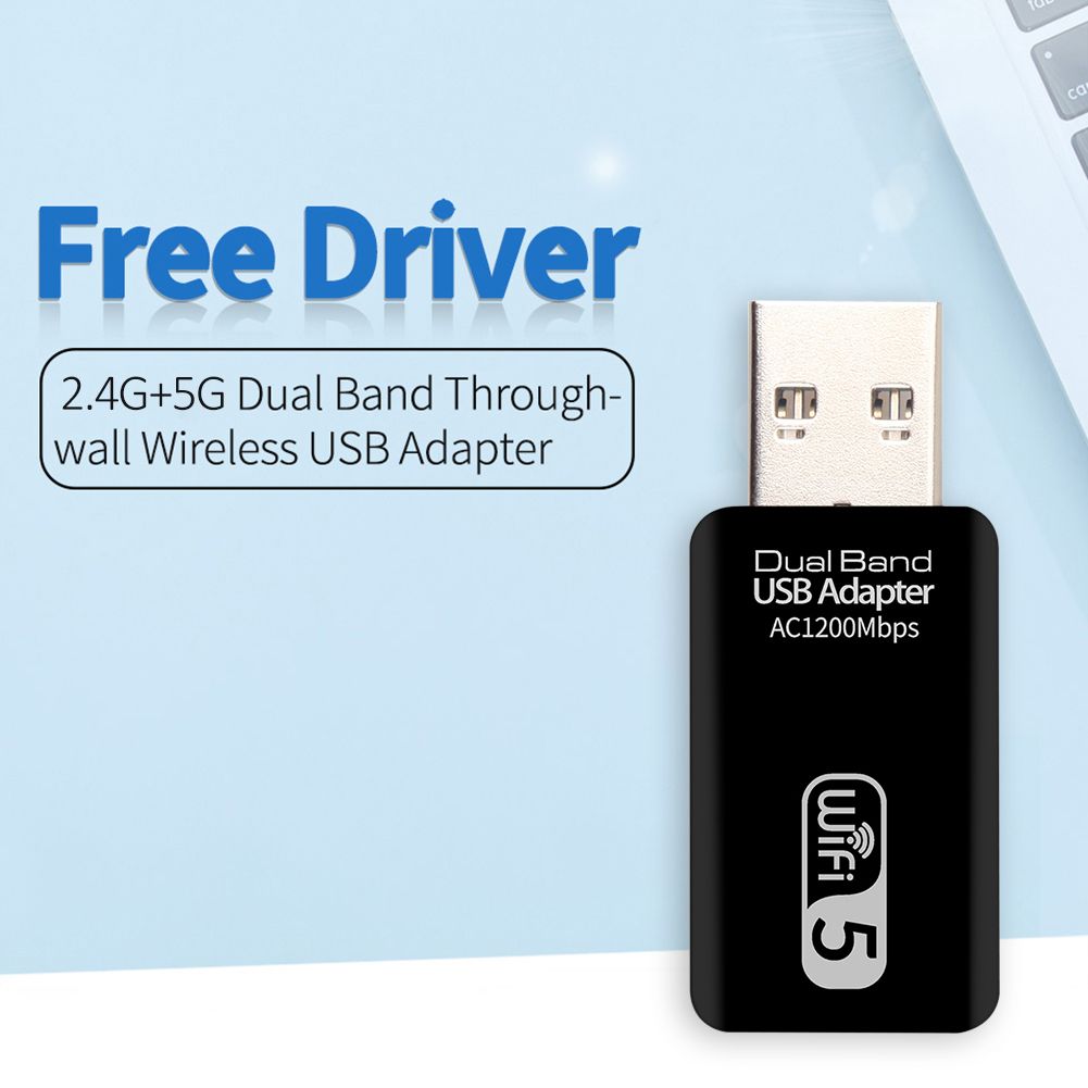 1200Mbps USB Wifi Network Card Adapter 2.4G 5G Dual-Band