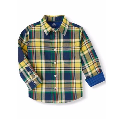 Toddler Boys&rsquo; Long Sleeve Plaid Button Up Woven Shirt
