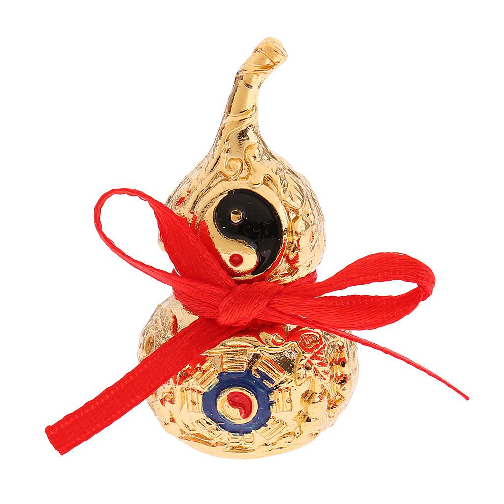 6x Fengshui Golden Wu Lou Hulu Gourd For Home Decoration Collectible