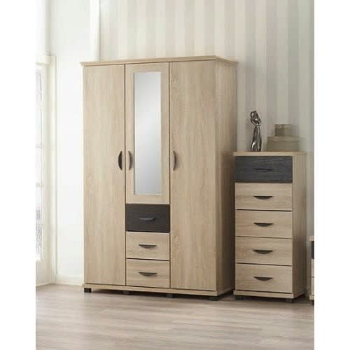 Apex Venture - Mirror Wardrobe With Side Board Storage