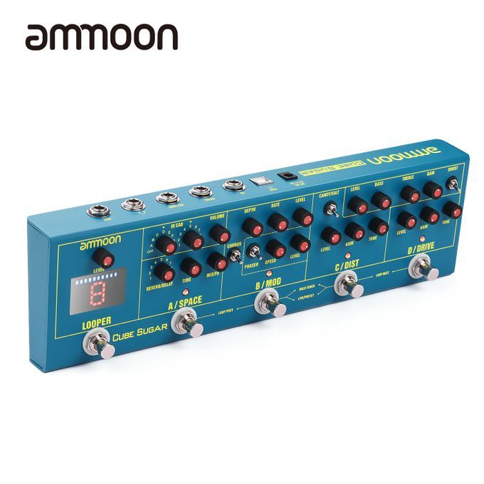 Ammoon CUBE SUGAR Combined Effects Pedal 5 Analog-US Plug