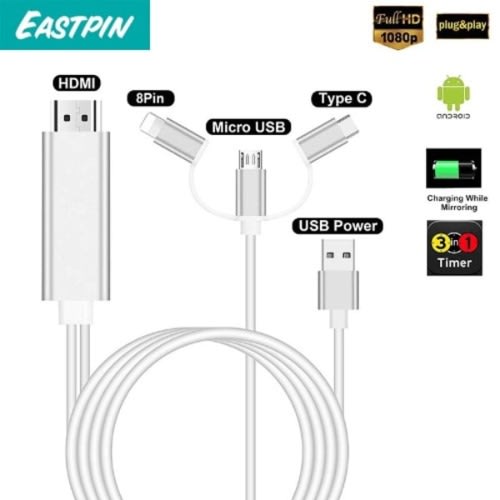 Hdmi To Phone3 In One Cable - iPhone  Type C And Bpin