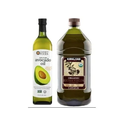 Kirkland Signature Organic Extra Virgin Olive Oil - 2L & Chosen Avocado Oil - 2L