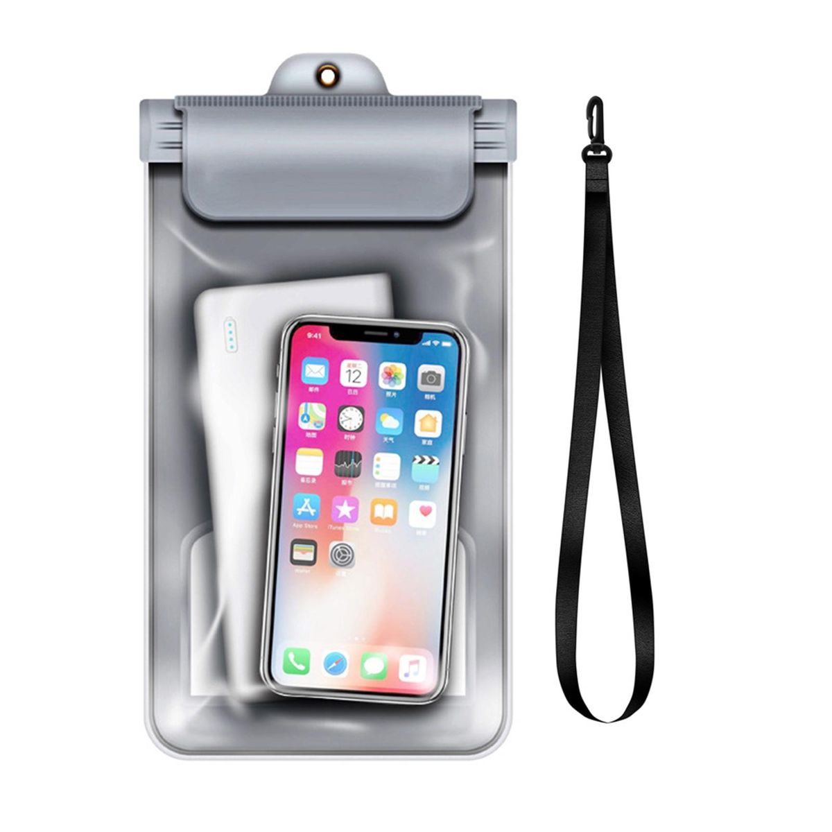 1 Set Phone Waterproof Bag Transparent Window Mobile Phone Bag Silver