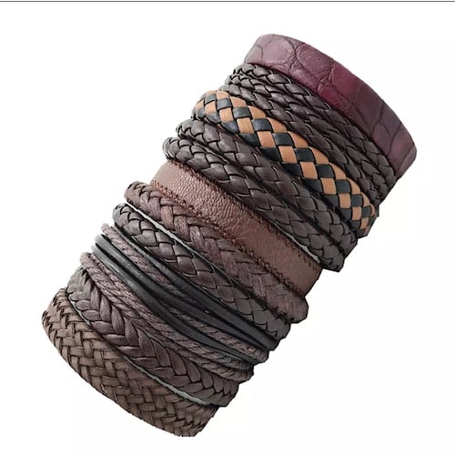 Leather Handmade Bracelet - Brown