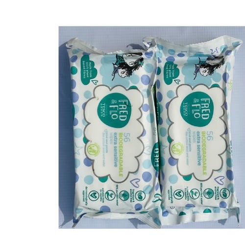 Fred & Flo Biodegradable Extra Sensitive Wipes - 56pcs - 2pck