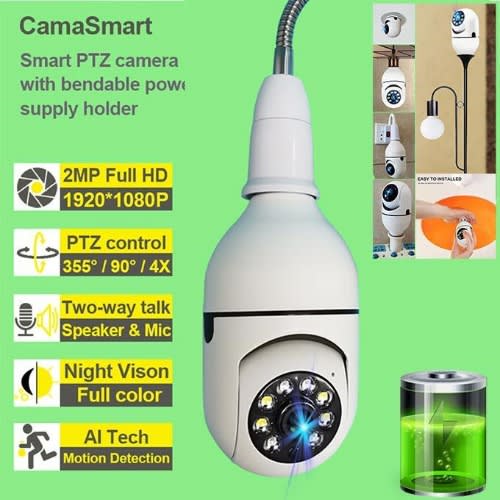 1080p Wireless 360 Rotate Auto Tracking Panoramic Camera Light Bulb Wifi Ptz Ip Cam