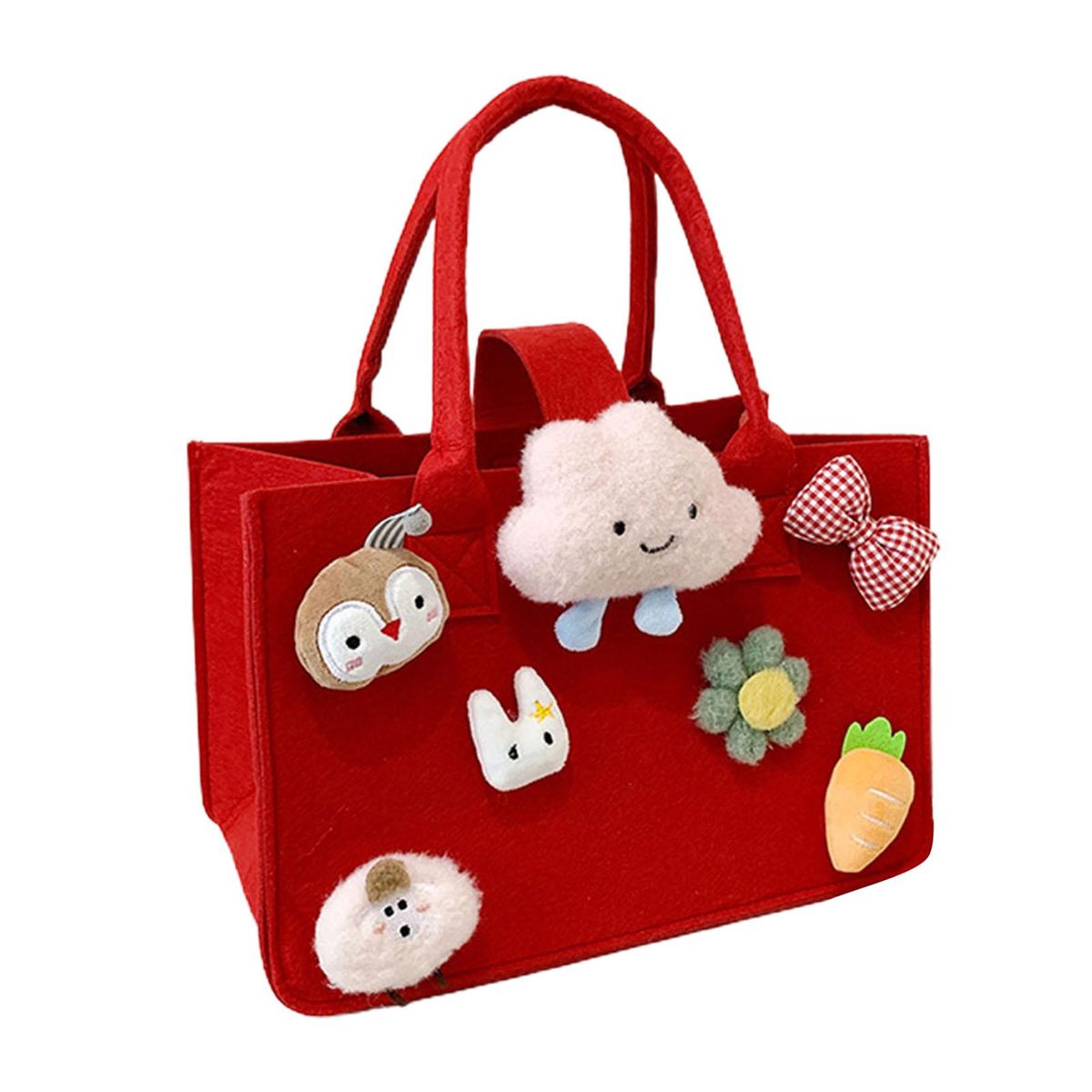 Shopping Bag Adorable Decoration Festival Gift Carrier Bag Red