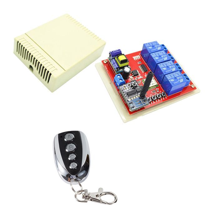 4 Channel Wireless Fixed Code 220v Remote Control Switch Electrical