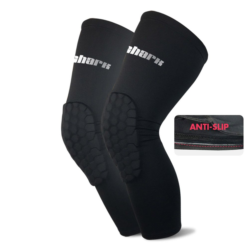 1 Pair Long Basketball Kneepad Compression Honeycomb Leg