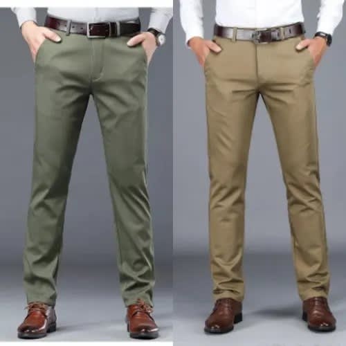 Chinos Pants - Green + Carton - 2pcs
