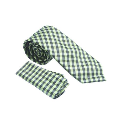 Men's Checked Tie - Green
