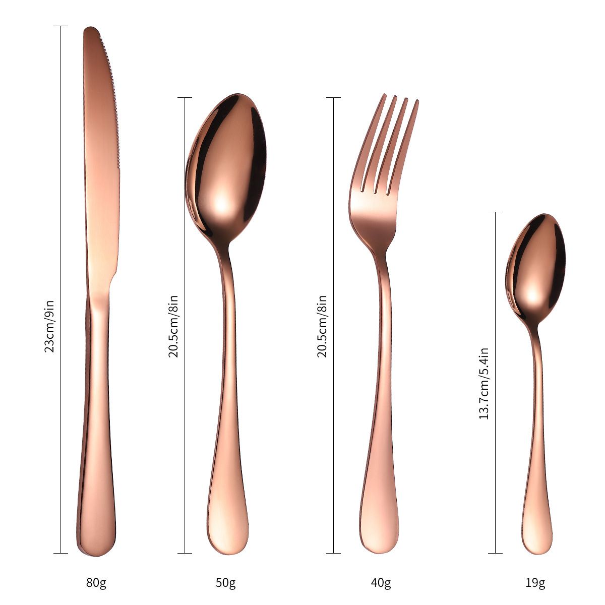 Gold Plated Stainless Steel Spoon & Fork-16Pcs