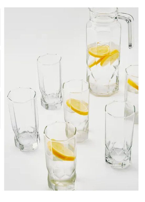 7-Piece Drink Set (Jug 1.3 L + 6 Tumblers 30 Cl),  Diamond
