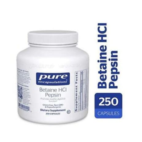 Pure Encapsulations Betaine Hcl/pepsin 250 Capsules Healthy Digestive
