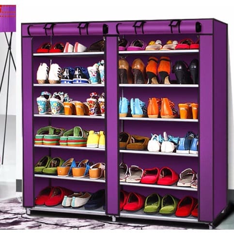 Double Row Multi Functional Shoe Rack - 36 Pairs