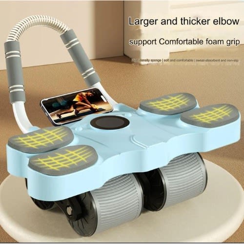 Four Wheel Ab Roller Automatic Rebound - Abdominal Core Workout Trainer