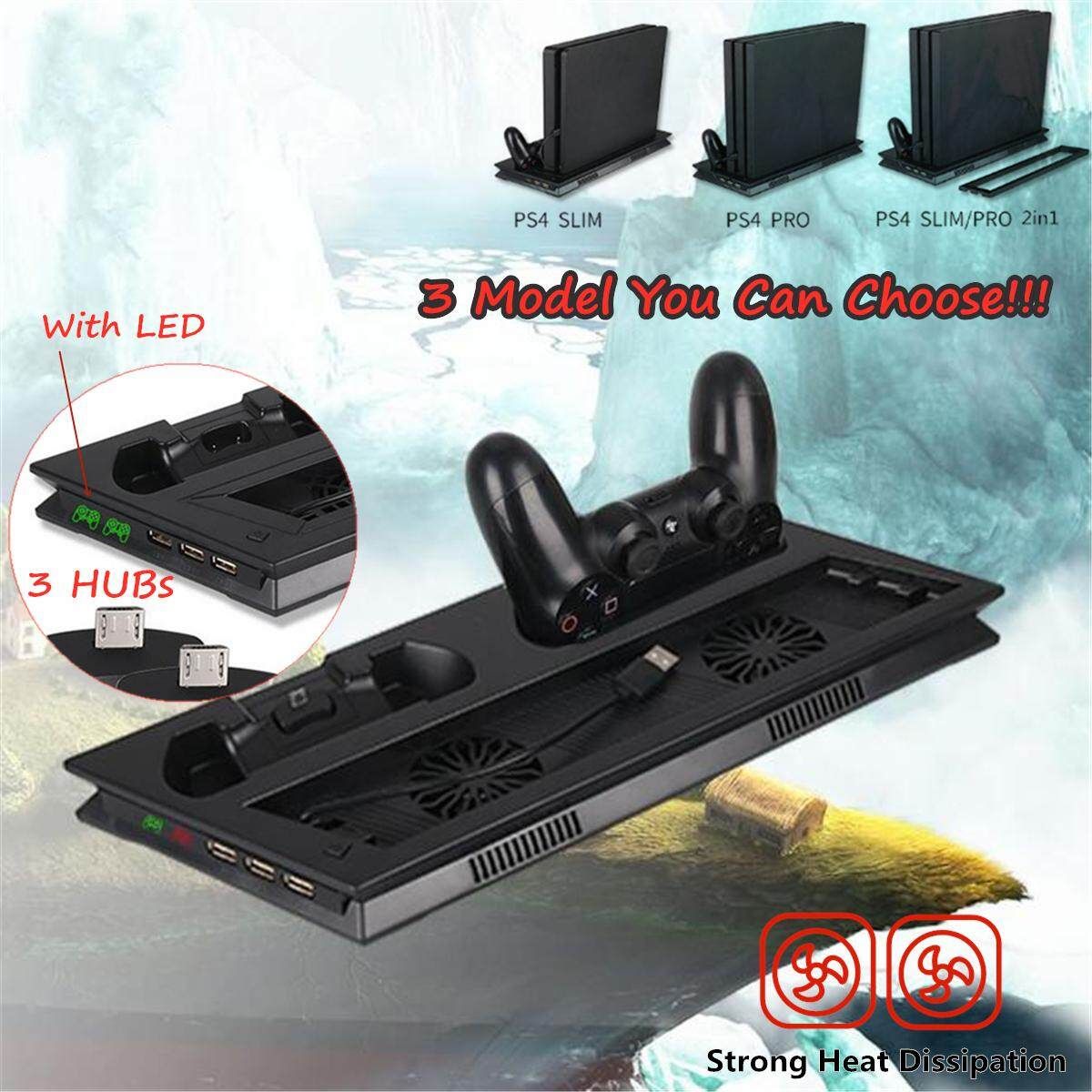 Pour PS4 PRO/SILM LED Gamepad Charge Station Cooling Refroidisseur Ventilateur LED Charger Station For PS4 SLIM PS4 SLIM