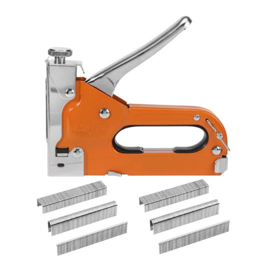 3 in 1 Stapler Gun with 600 Staples, Manual Brad Nailer Power Adjustment Stapler Gun for Wood, Crafts, Carpentry, Decoration DIY