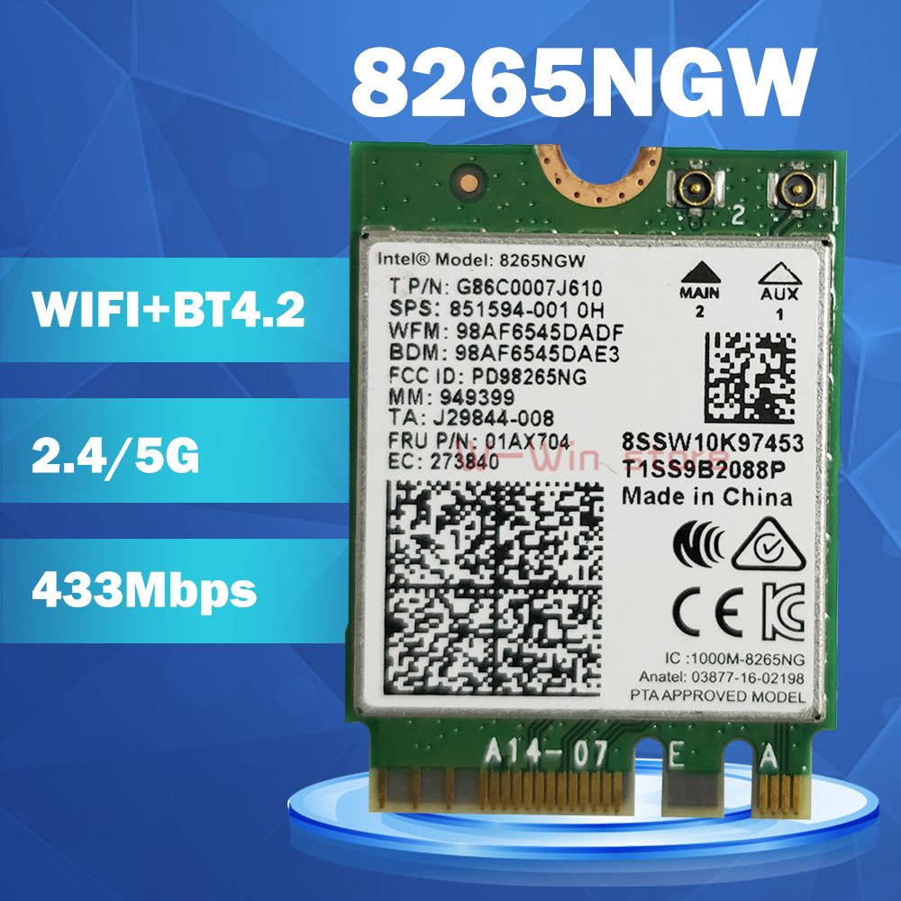 2.4G 5Ghz Wifi BT Wlan For Intel 8265NGW 8260ac Wireless-AC