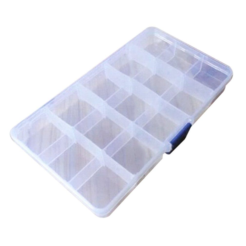 15 Grid Storage Box For Valuables Jewellery Clear Plastic Jewelry Box Storage