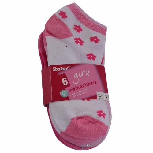Girls Trainer Liner Socks - Pack Of 6