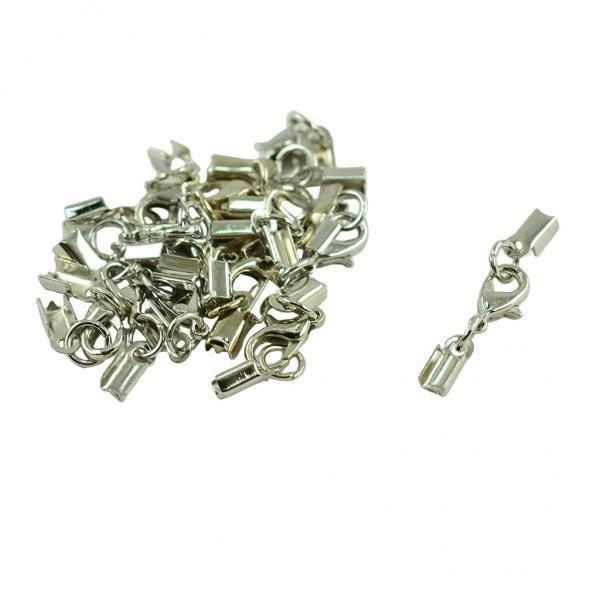 2x 12 Pieces Lobster Claw Clasp Leather Crimpclip End Set