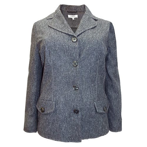 Single Breasted Stitch Seam Jacket - Grey