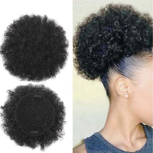 Hair Bun Black Adjustable Afro Bun Hair Piece