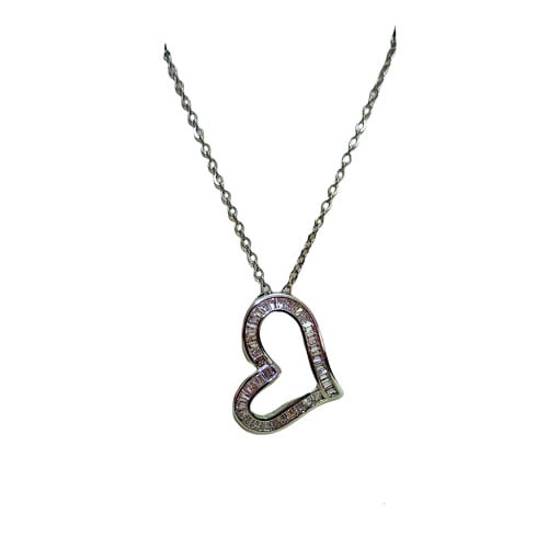 Crystal Zircon Heart Pendant Necklace