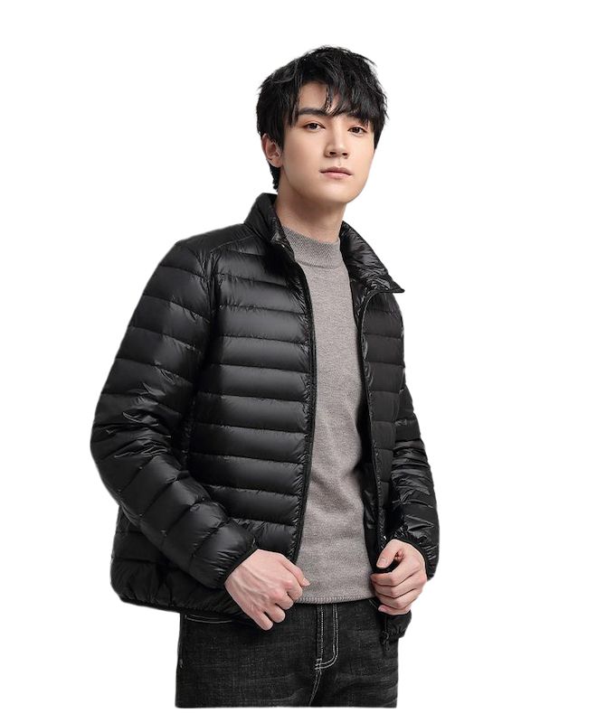 Down Jacket Men Ultralight Camping Trekking Waterproof Winter Coat - Black