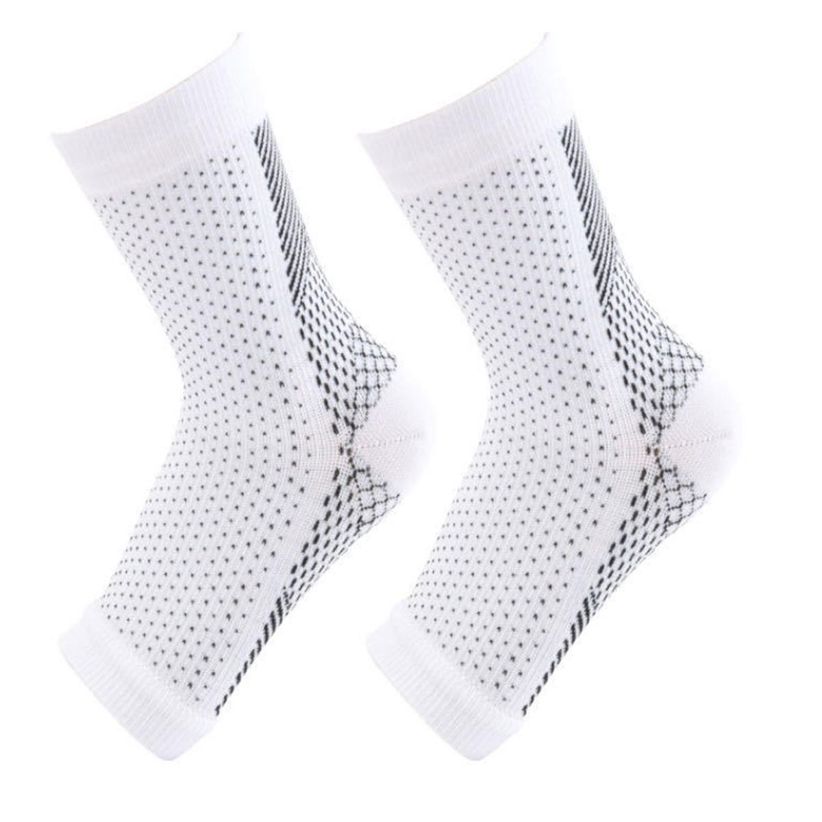 Unisex Socks Performance Toeless Compression Socks for Fitness White