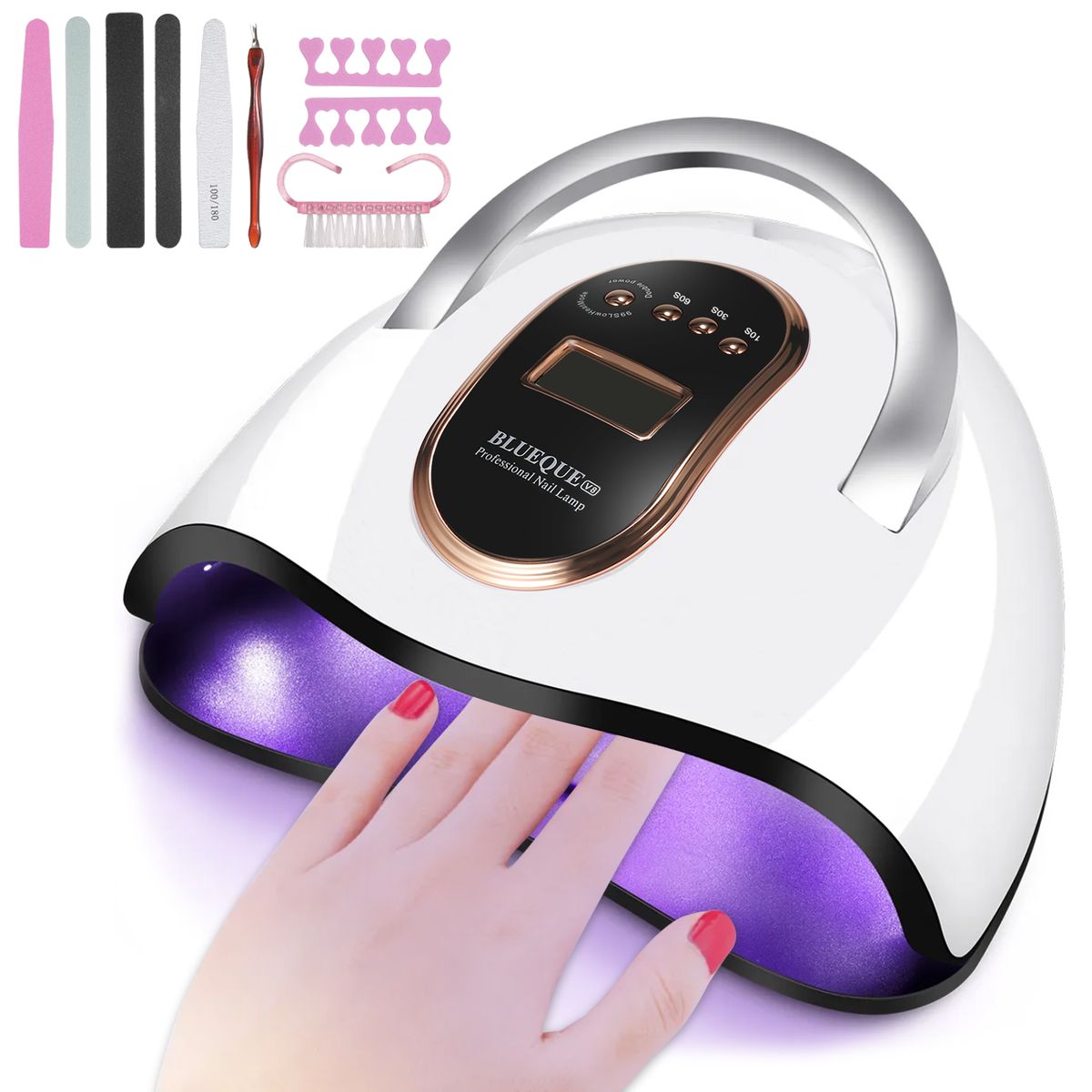 168W UV LED Nail Lamp   Dryer 4 Timer Setting With Portable