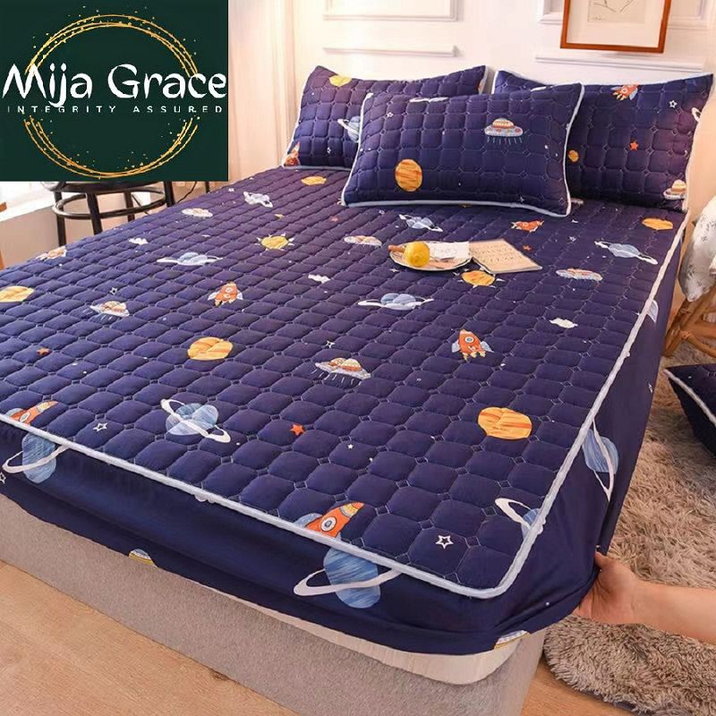 {MijaGrace} Quilted Mattress Protective Cover - PURPLE