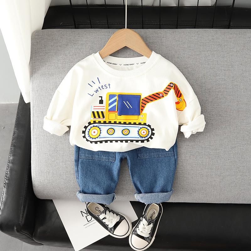 Children'S Clothing Set 2 Piece Sweatshirt + Jeans White