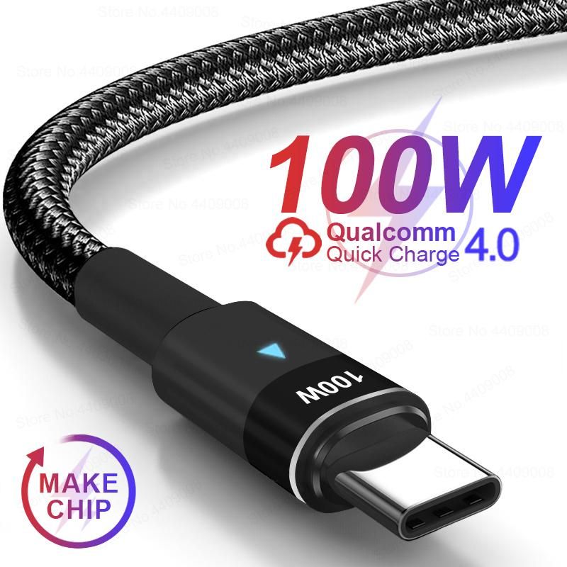 Keai PD 100W USB C to Type C Braided Cable For Samsung S23 Ultra Xiaomi Mi 13 Redmi Note 12 Pro Fast Charging Charger Data Cable