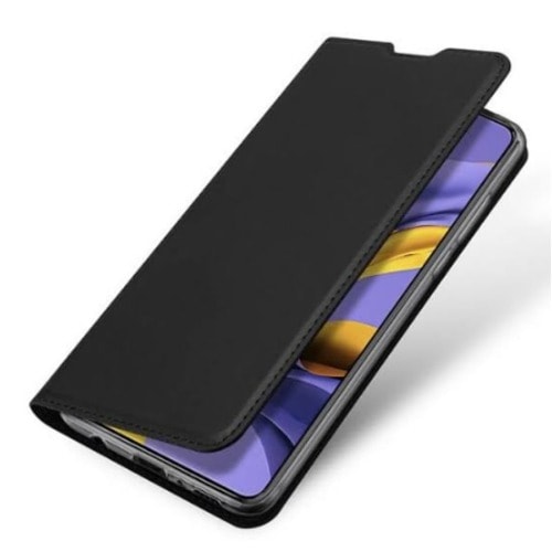 Leather Flip Case For Samsung A02s -black