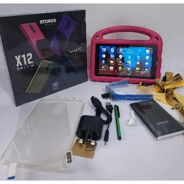 X12 Kids Learning Tablet - 4GB RAM - 128GB ROM - Dual Sim - Android 6.1 Quad-core - Pink Eva Pouch