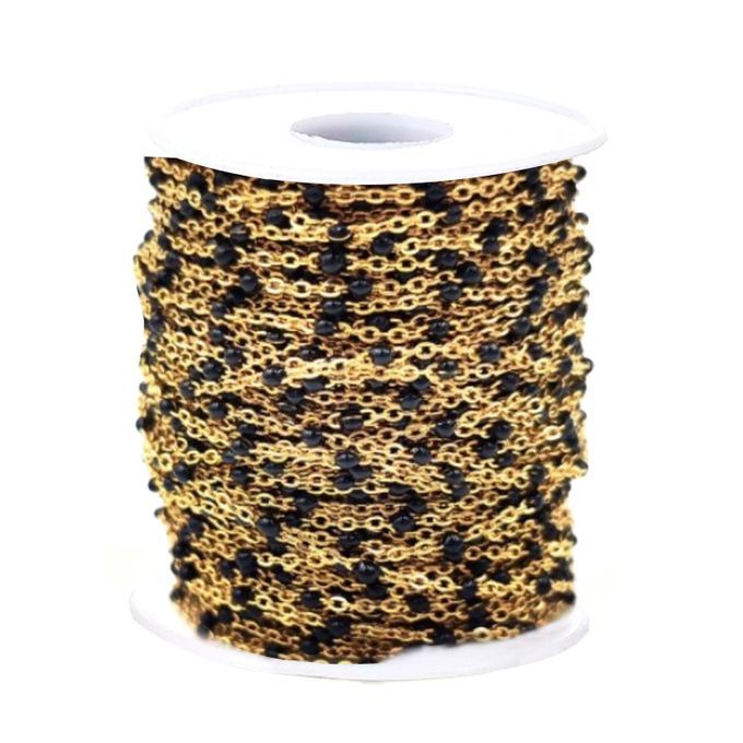 5M/Roll Link Chain Beads Craft Stainless Steel Pendant Black Gold