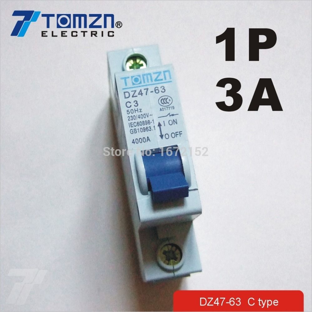 C45 240V Mini Circuit 50HZ Breaker MCB 415V 1P 60HZ 3A