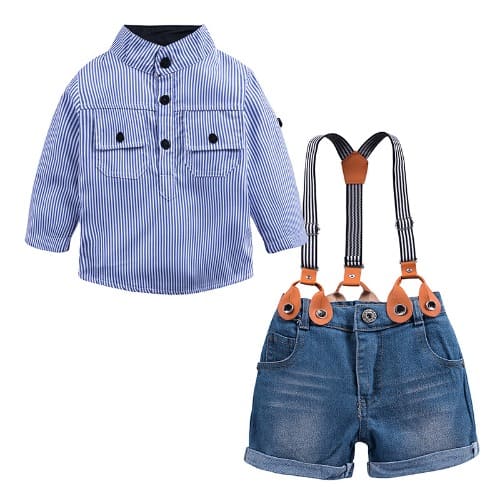 Kids Tales Shirt And Suspender Set