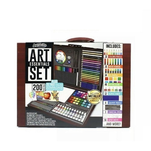 Complete Portable Art Essentials Kit - 200+ Pieces