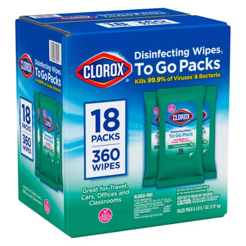 Disinfecting Wipes To Go Packs- 360 Wipes-2.91kg