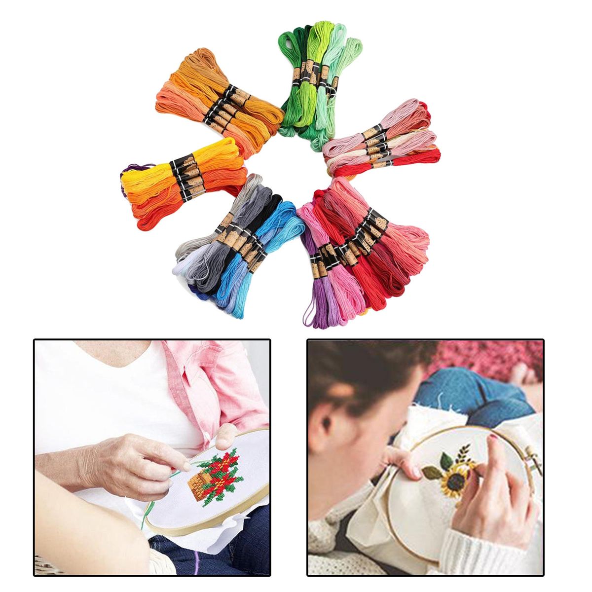 100pcs Embroidery Threads, 6 Strands Of Embroidery