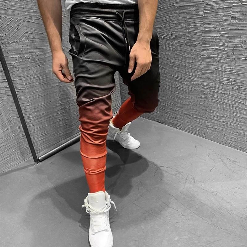 Tracksuit pants with gradient for men sportswear high quality for autumn bodybuilding