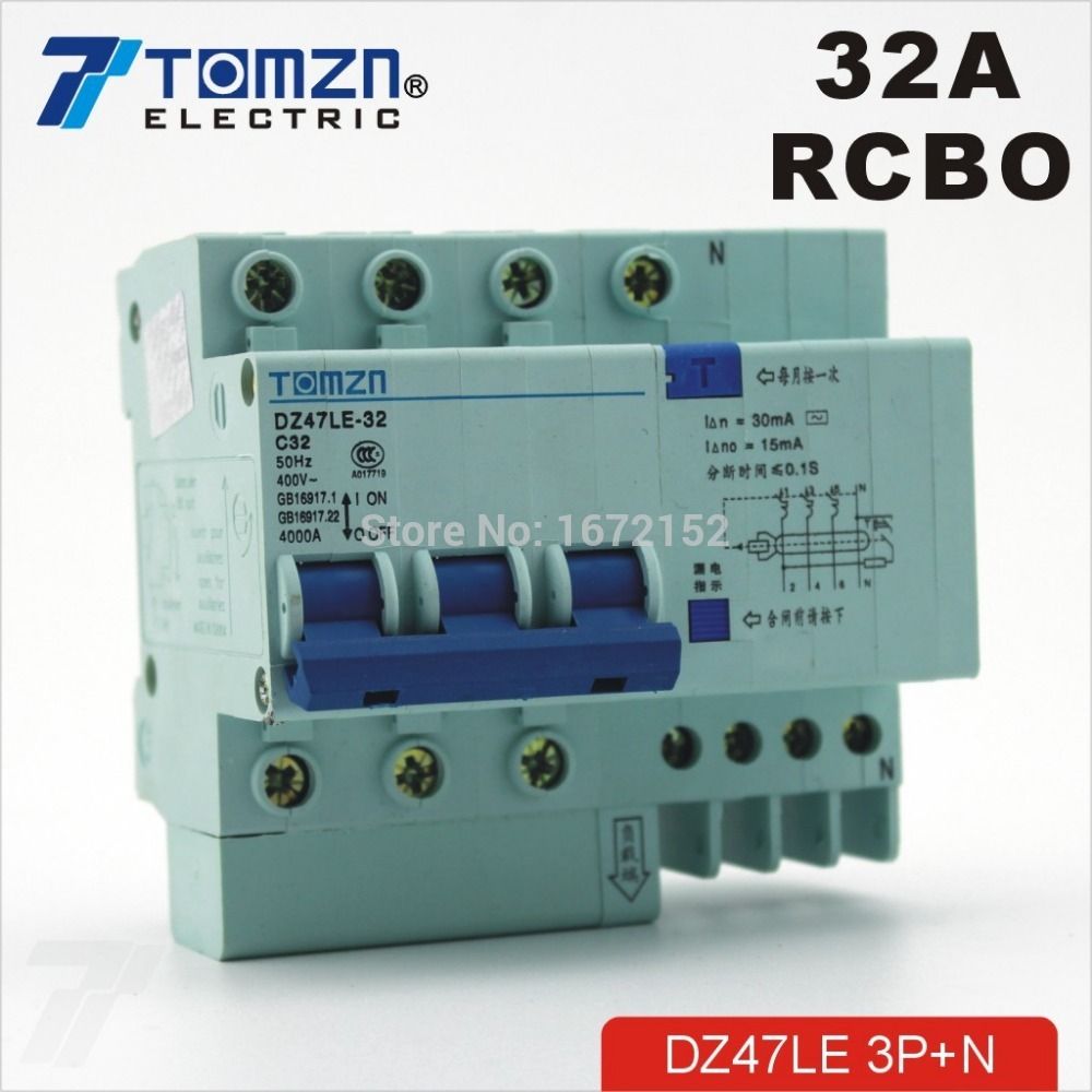 3P+N Residual Circuit 400V~ 60HZ 32A 50HZ DZ47LE Current