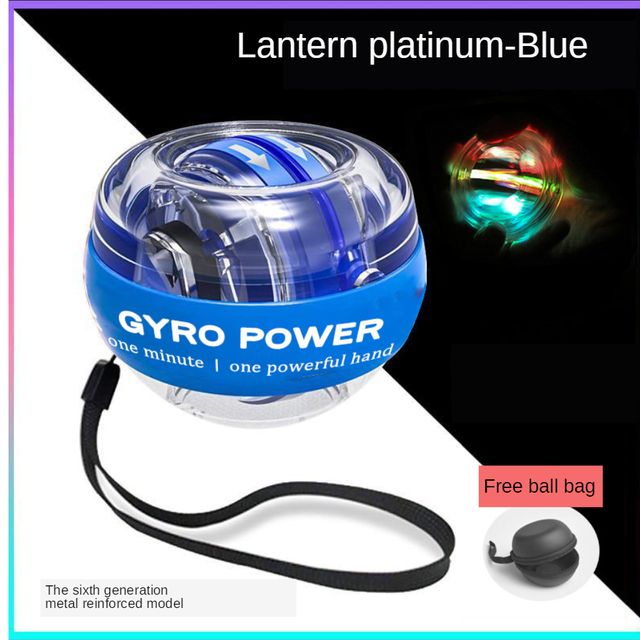 ZK30 LED Gyroscopic Powerball Autostart Range Gyro Arm Hand Muscle Power Wrist Ball-Blue Light Bag