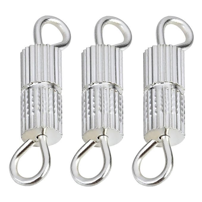50 Pcs Barrel Swivel Screw Clasps For Necklace Bracelet White K