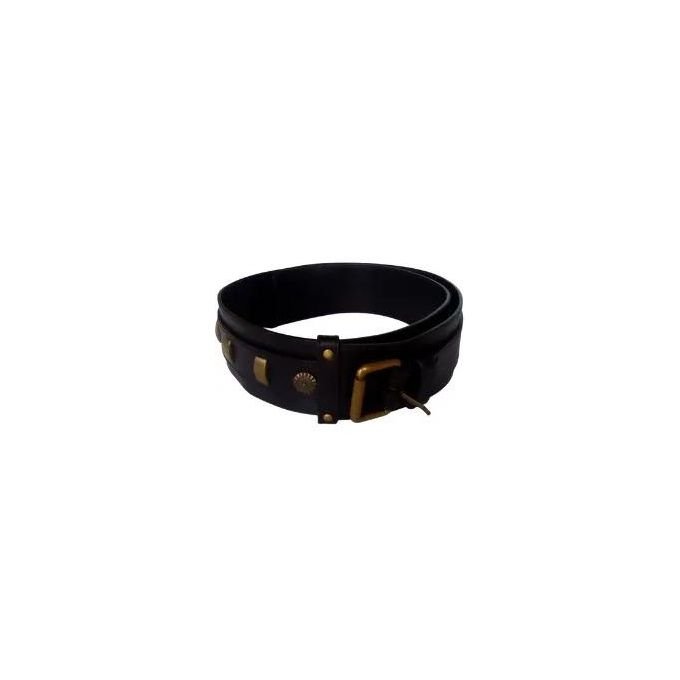 TD Dog Authentic Wide Mastiff Leather Collar - Soft And Adjustable - Black