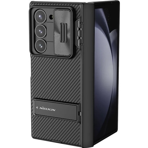 Solid Hard Hinge Case With Kickstand For Samsung Galaxy Z Fold 6 5g - Black